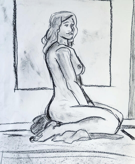 10 minutes Life Drawing | Conte