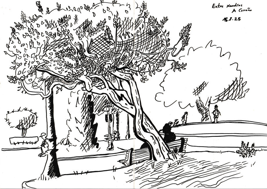 Life Drawing Sketch at A Coruña | Ink on sketcbook