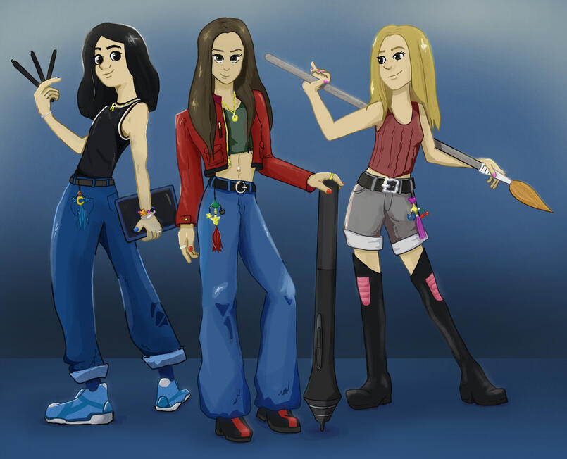 Me and my friends as artist warriors | Poses and inspiration from KPDH